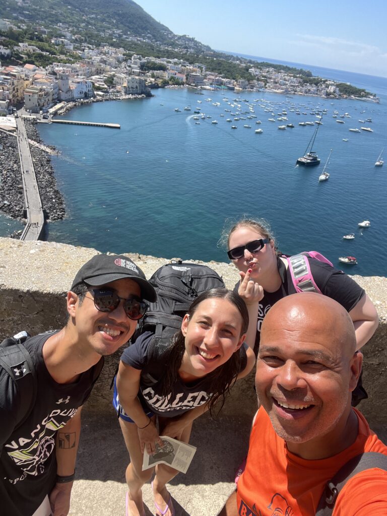 Always Basketball international coaches exploring Ischia, Italy during basketball camp