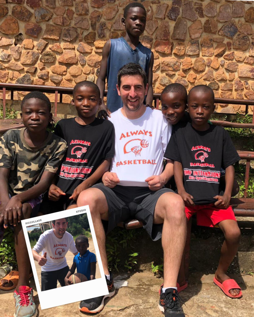Always Basketball International camp with Coach Fra and young basketball players in Lubumbashi, Congo